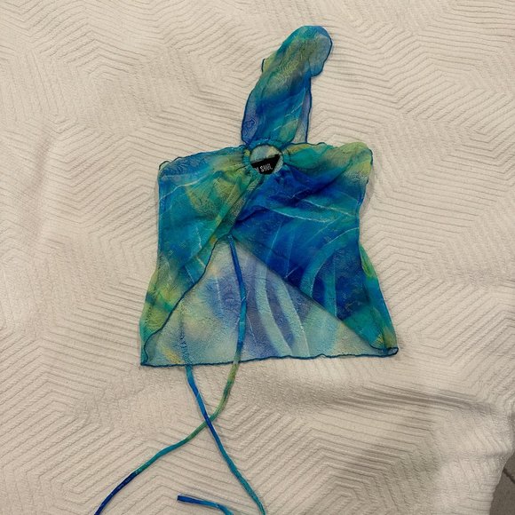 Kim Shui Tops - Kim Shui Britney Blue Lace Top